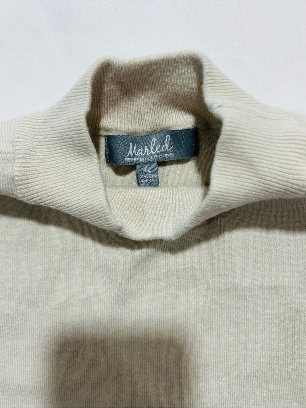 Marled Cream Mock Neck Sweater Top